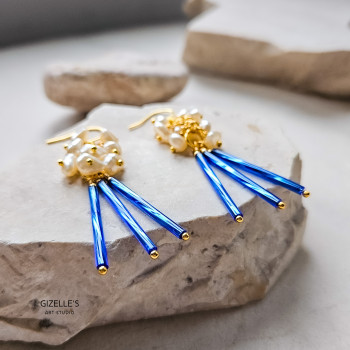 Lumière – długie kolczyki ze szkła i perełek