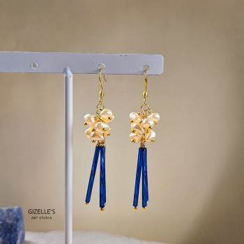 Lumière – długie kolczyki ze szkła i perełek