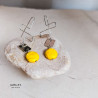 Kolczyki VITA C – żółty howlit i stal szlachetna
