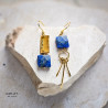 Kolczyki FAIR & SQUARE – Lapis Lazuli i mosiądz