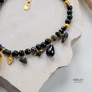 Naszyjnik Szeptem Do Mnie Mów – onyks i złote detale