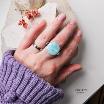 Elastyczny pierścionek Sky High – kwarc i agaty