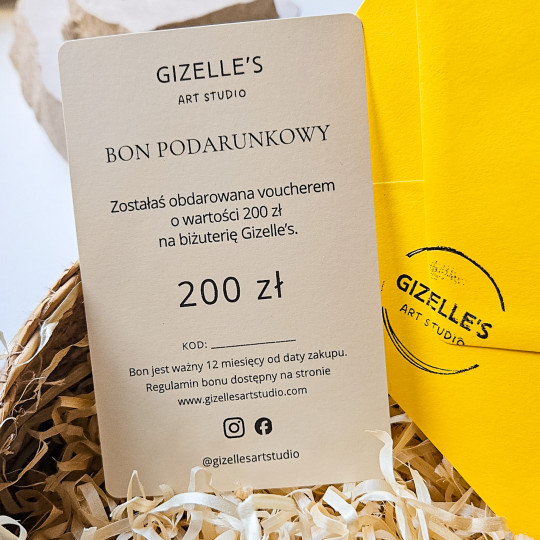 Bon podarunkowy tradycyjny| Gizelle's Art Studio