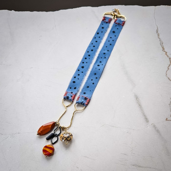 Naszyjnik tekstylny DICKSON z zawieszkami z odzysku