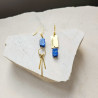 Kolczyki FAIR & SQUARE – Lapis Lazuli i mosiądz