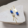 Kolczyki FAIR & SQUARE – Lapis Lazuli i mosiądz