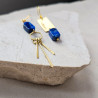 Kolczyki FAIR & SQUARE – Lapis Lazuli i mosiądz