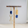 Kolczyki FAIR & SQUARE – Lapis Lazuli i mosiądz