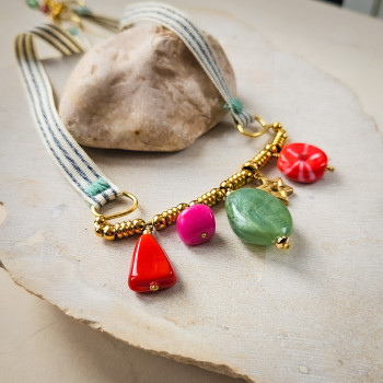 Naszyjnik tekstylny Minestrone boho | Gizelle’s