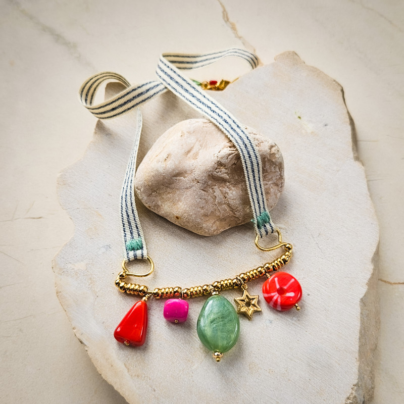 Naszyjnik tekstylny Minestrone boho | Gizelle’s