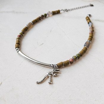 Choker z dinozaurem | Autorski naszyjnik Gizelle's