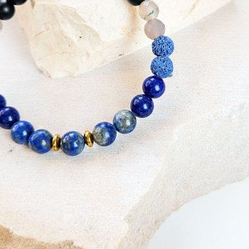 Bransoletka unisex DUE z lapisem lazuli | Gizelle's