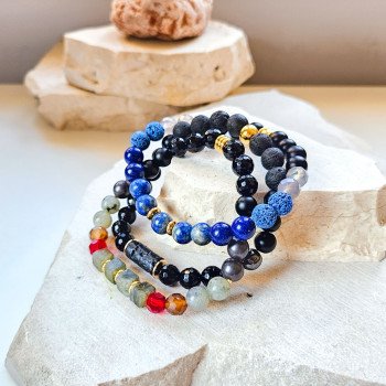 Bransoletka unisex DUE z lapisem lazuli | Gizelle's