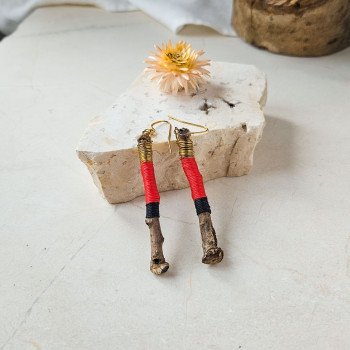 Kolczyki PATYKI DE LUXE - naturalne gałązki dębowe