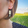 Kolczyki FAIR & SQUARE z labradorytem | Gizelle's