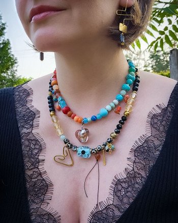 Naszyjnik MOYO – artystyczna biżuteria handmade z sercem z mosiądzu | Gizelle’s