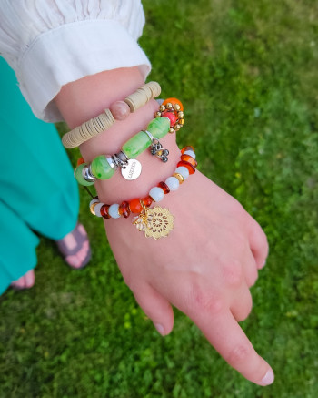 Bransoletka Kwiat Pomarańczy – unikat handmade z kamieni naturalnych