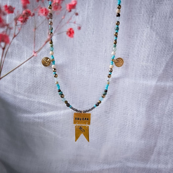 YOU CAN – długi naszyjnik boho z kamieni | Gizelle's