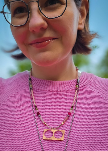 DEBBIE – długi różowy naszyjnik boho | Gizelle's