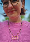 DEBBIE – długi różowy naszyjnik boho | Gizelle's